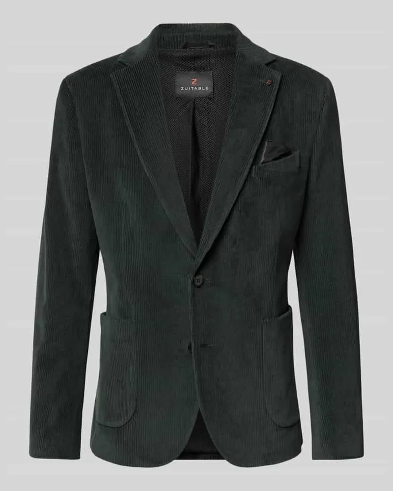 Zuitable Slim Fit Sakko aus Baumwoll-Mix in Cord-Optik Modell 'Nick Bottle