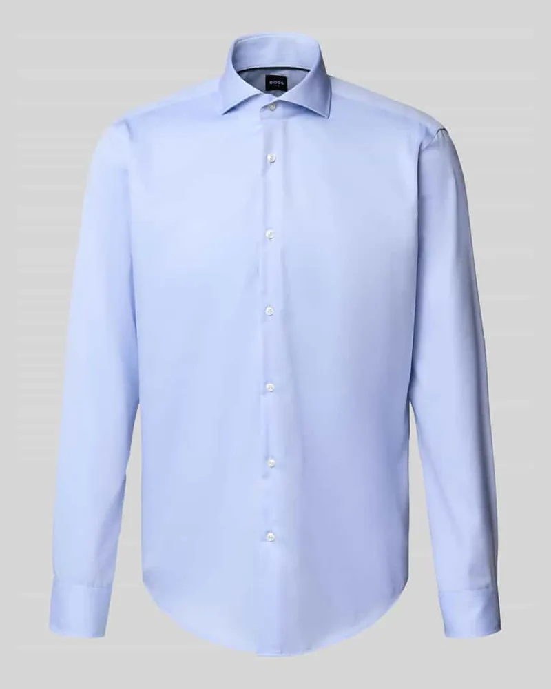 HUGO BOSS Regular Fit Businesshemd aus reiner Baumwolle Modell 'JOE Bleu