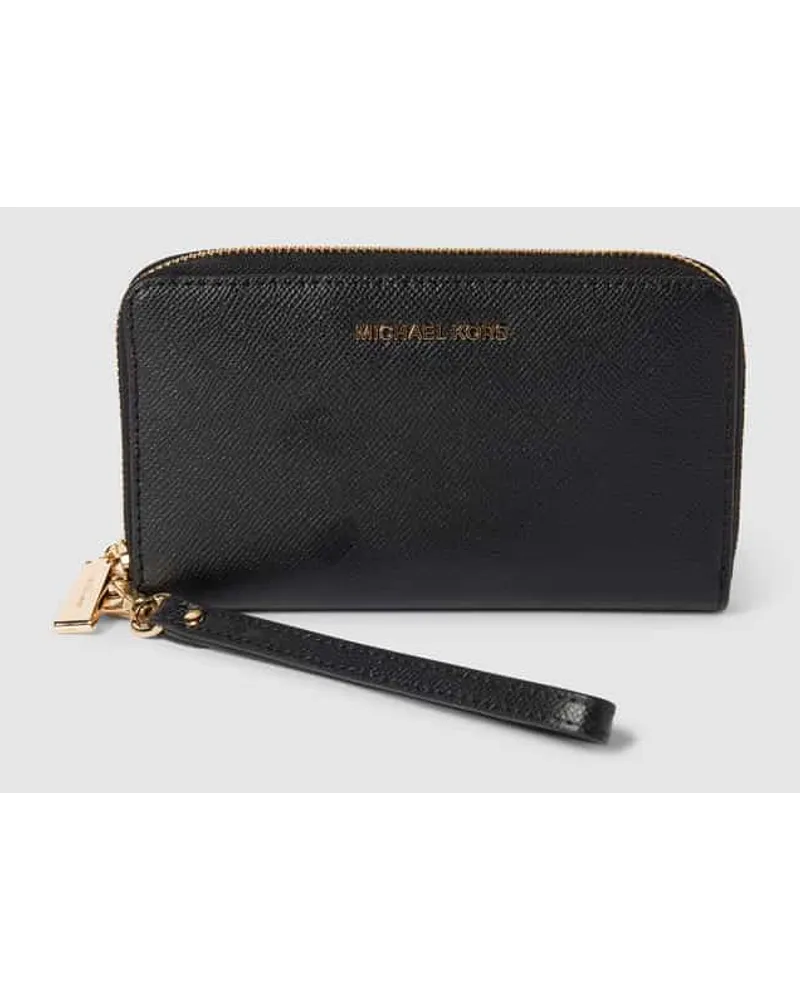 Michael Kors Portemonnaie aus Leder mit Strukturmuster Modell 'JET SET Black