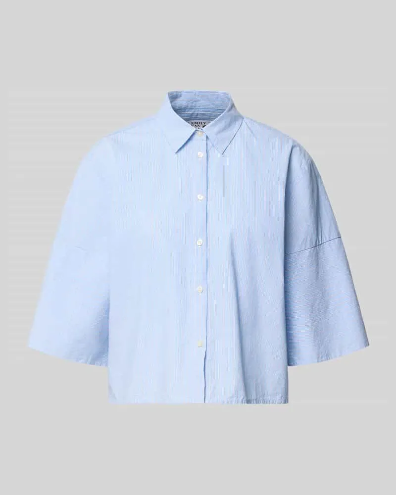 Emily van den Bergh Boxy Fit Bluse aus Baumwolle mit Knopfleiste Bleu