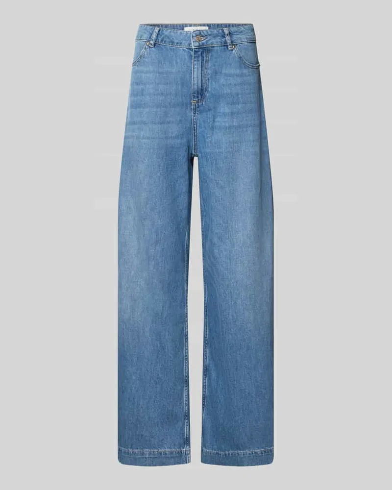 ba&sh Wide Fit Jeans mit Logo-Patch Modell 'Musc Jeansblau