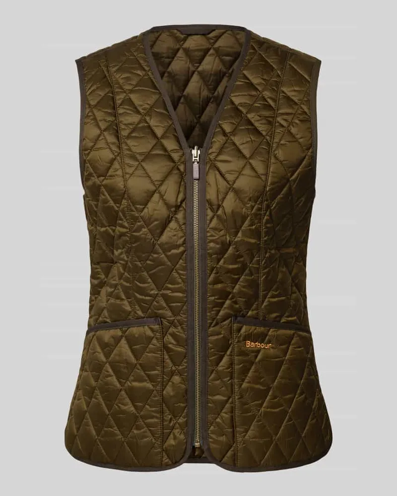 Barbour Regular Fit Weste mit V-Ausschnitt Modell 'BETTY Oliv