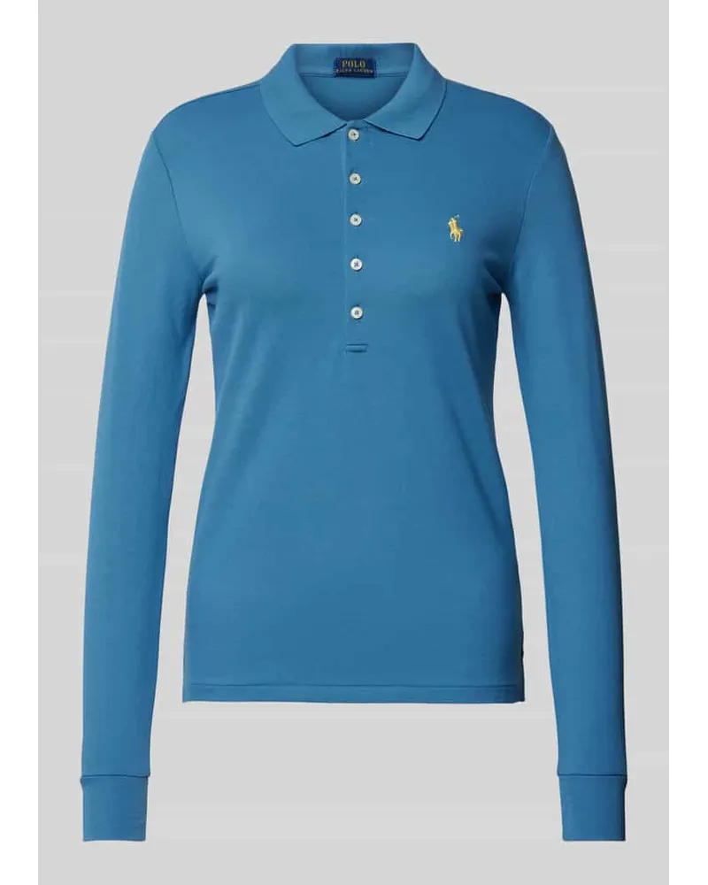 Ralph Lauren Slim Fit Poloshirt mit Logo-Stitching Modell 'JULIE Petrol