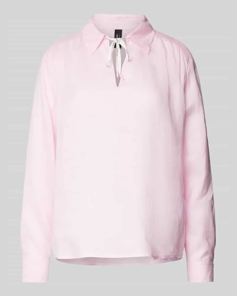 Marc Cain Regular Fit Bluse aus Ramie mit Umlegekragen Pink