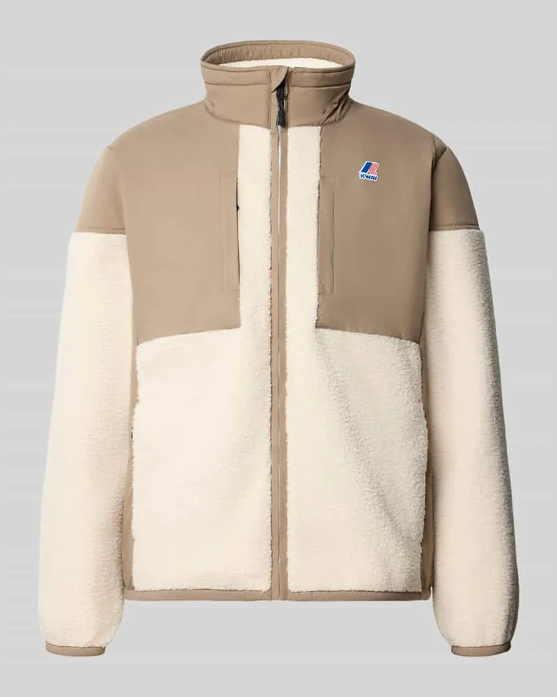 K-Way Regular Fit Fleecejacke mit Stehkragen Modell 'SIXTE 4.0 ORSETTO Beige