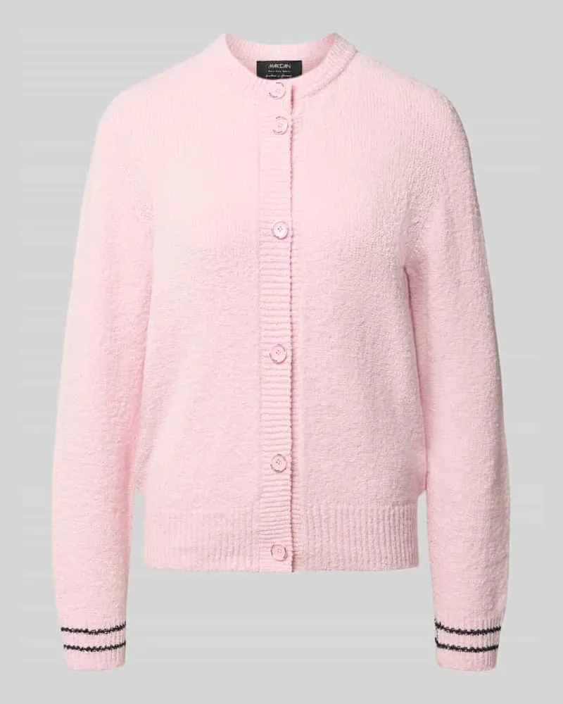 Marc Cain Regular Fit Cardigan aus Baumwoll-Mix in Strick-Optik Hellrosa