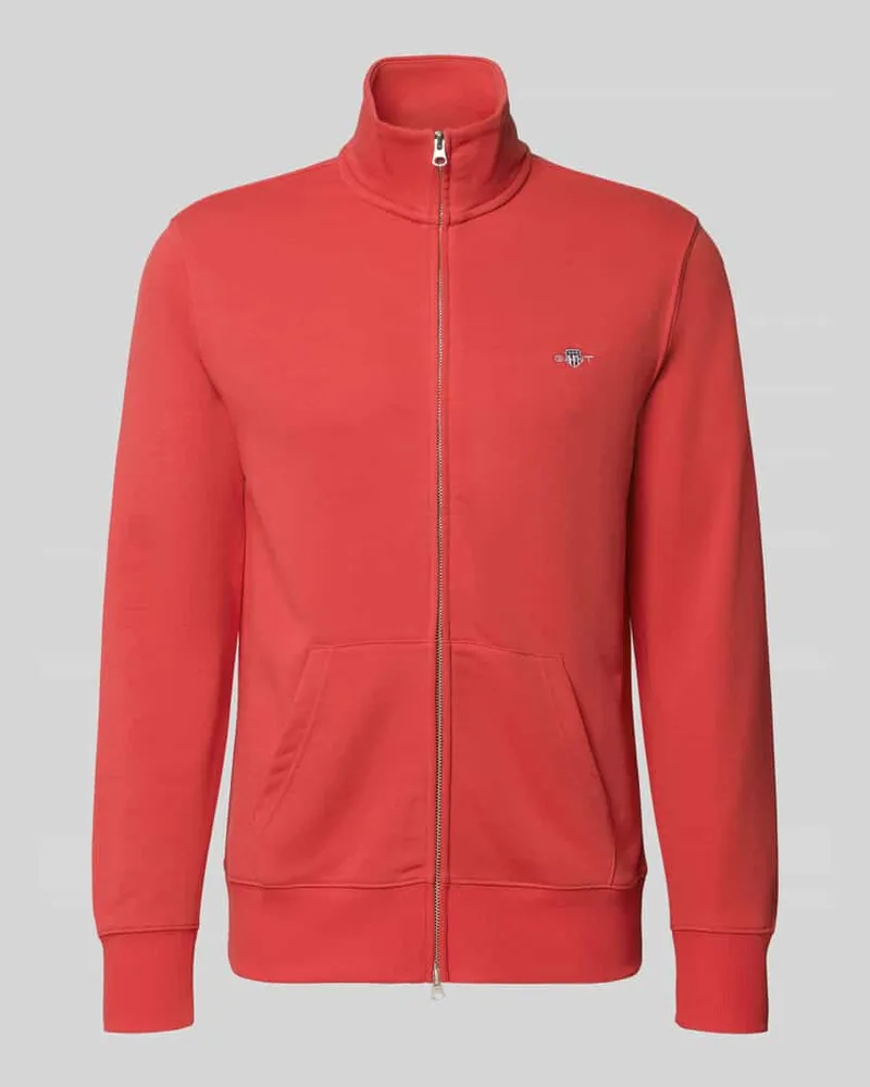 Gant Regular Fit Sweatjacke mit Stehkragen Modell 'Gield Apricot