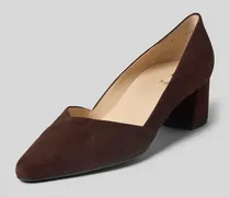 Pumps aus Leder mit Blockabsatz