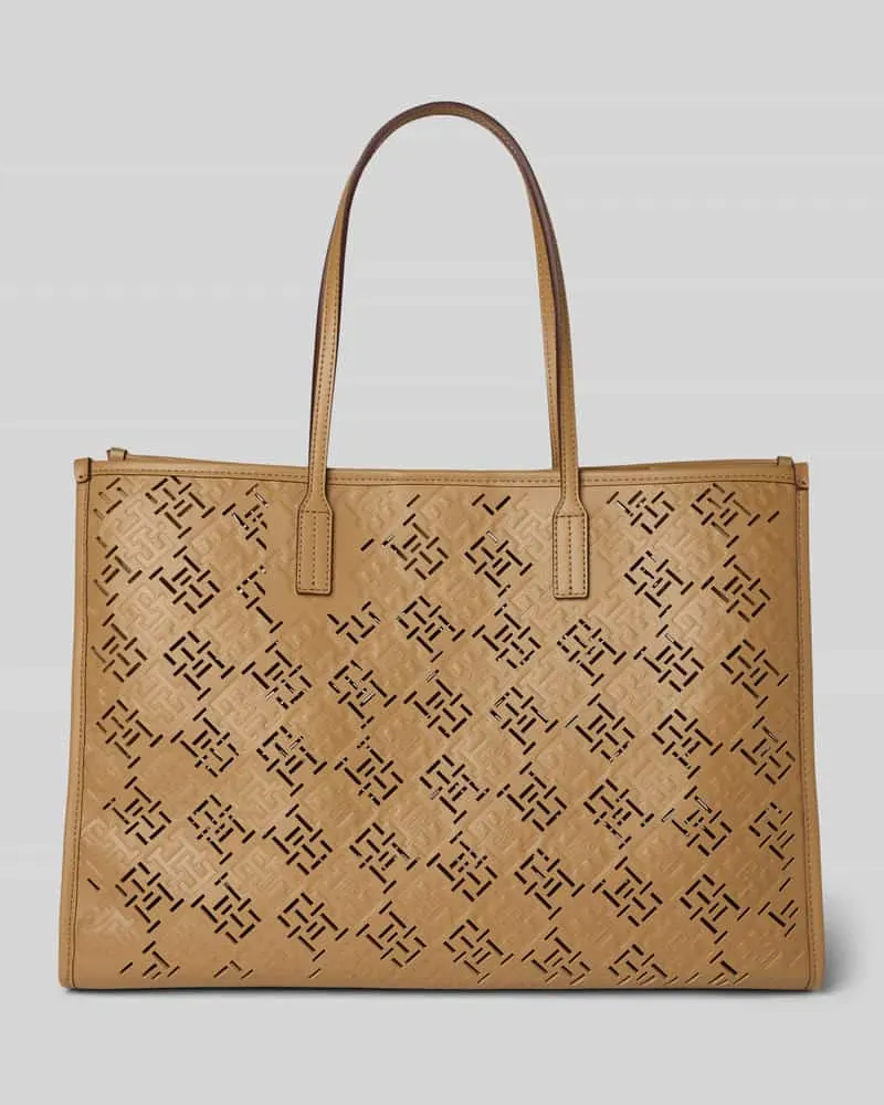 Tommy Hilfiger Tote Bag mit gestanztem Monogramm-Muster Camel