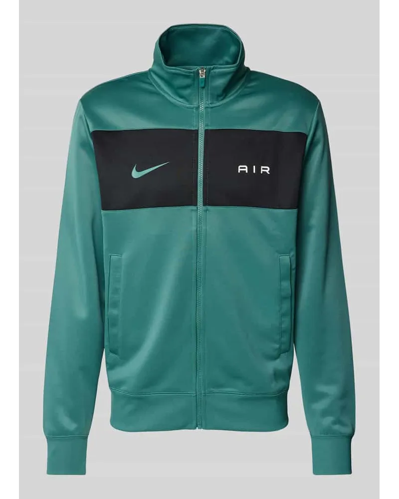 Nike Sweatjacke mit Label-Print Gruen