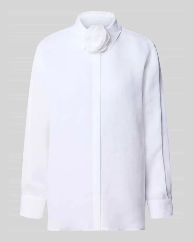 MARELLA Hemdbluse aus reinem Leinen Modell 'SEDITORE Weiss