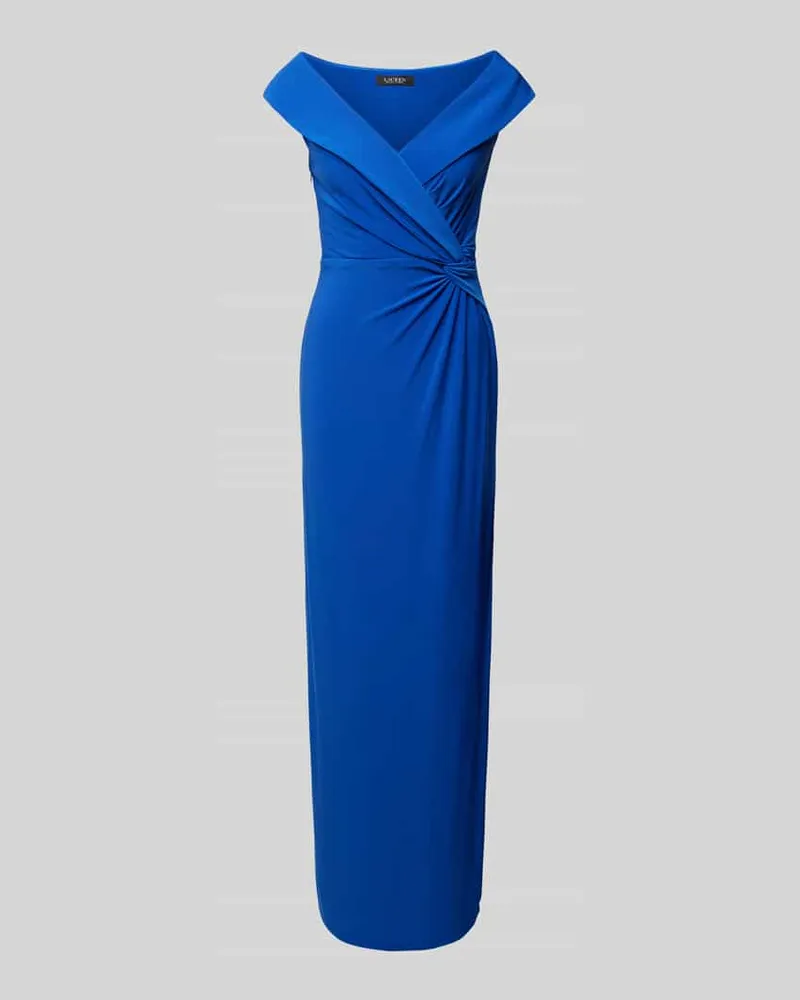 Ralph Lauren Abendkleid mit Knotendetail Modell 'LEONIDAS Blau