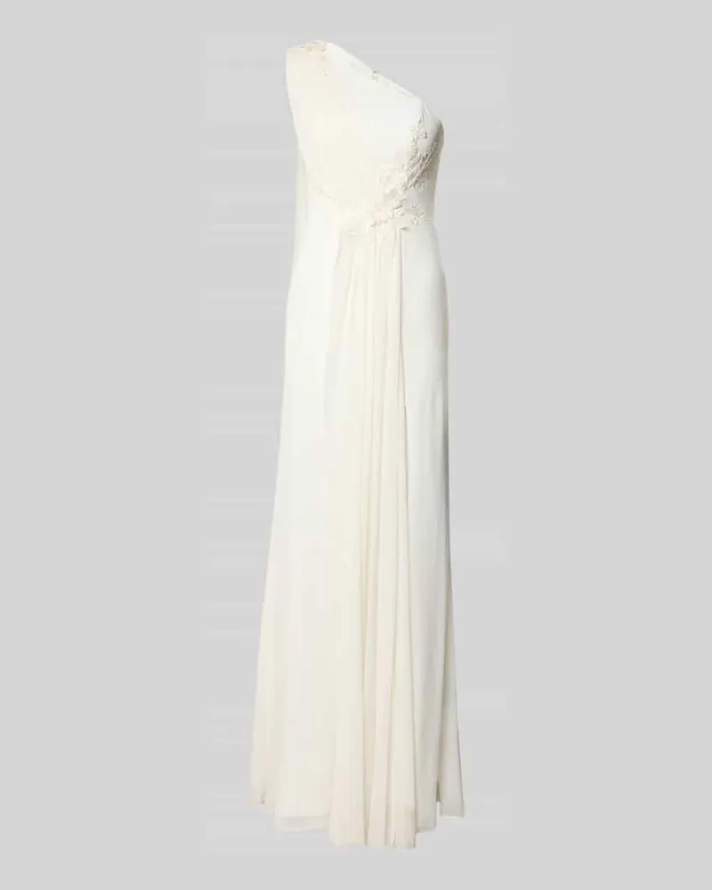 Unique Maxikleid im One-Shoulder-Look Offwhite