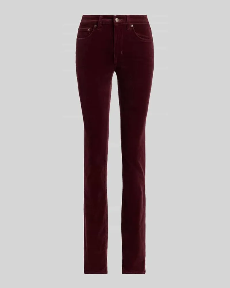 Ralph Lauren Slim Straight Leg Hose aus Baumwoll-Mix Bordeaux