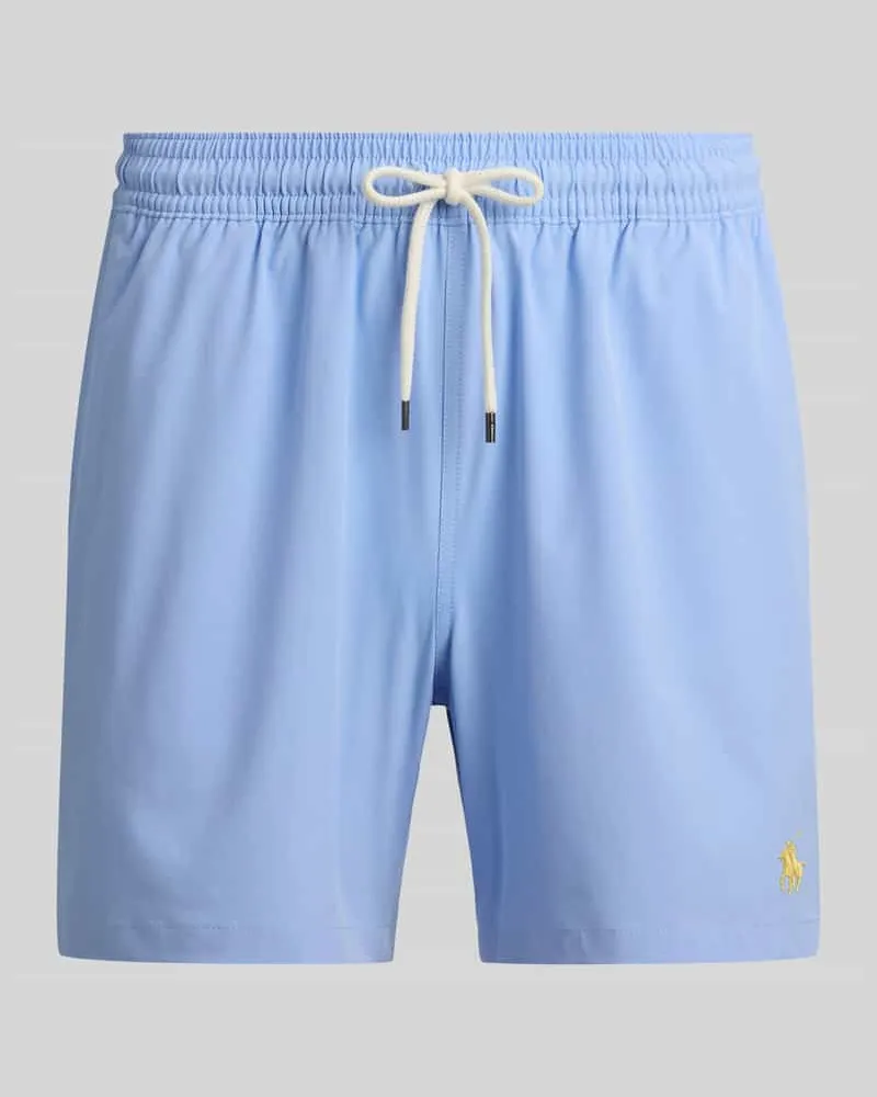 Ralph Lauren Badeshorts mit Logo-Stitching Modell 'TRAVELER Hellblau