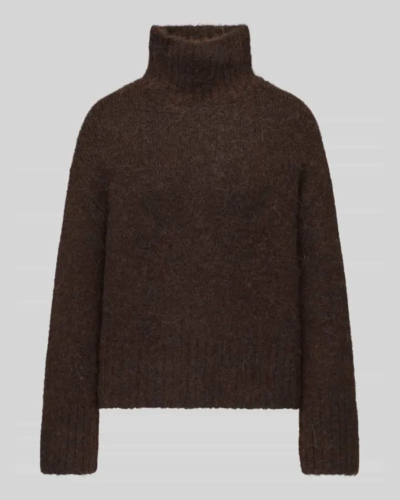 Selected Relaxed Fit Rollkragenpullover aus Alpaka-Mix Dunkelbraun
