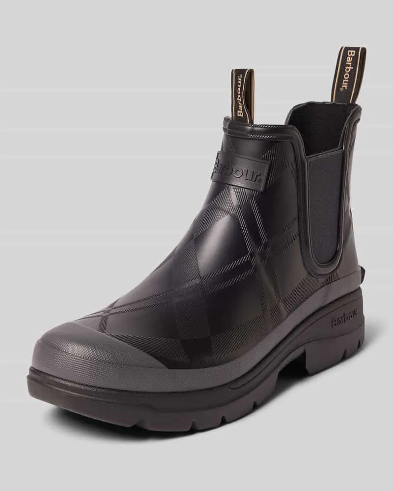 Barbour Gummistiefel mit Label-Stitching Black