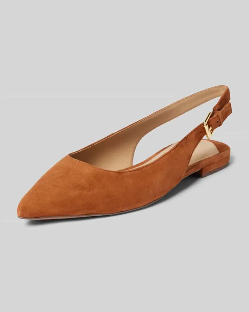 Ralph Lauren Ballerinas mit Dornschließe Modell 'LONDYN Camel