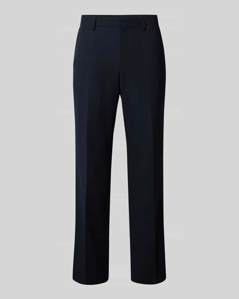 HUGO BOSS Regular Fit Anzughose mit Bügelfalten Modell 'LEON Marine