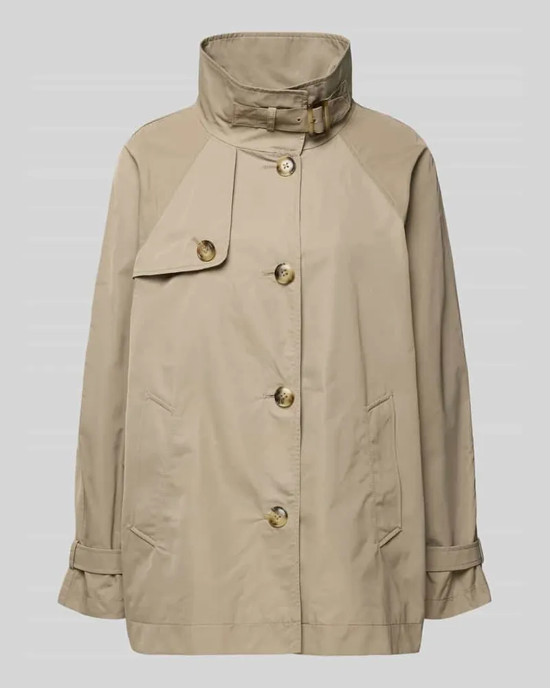 Fuchs Schmitt Trenchcoat mit Stehkragen und Ärmelriegeln Beige