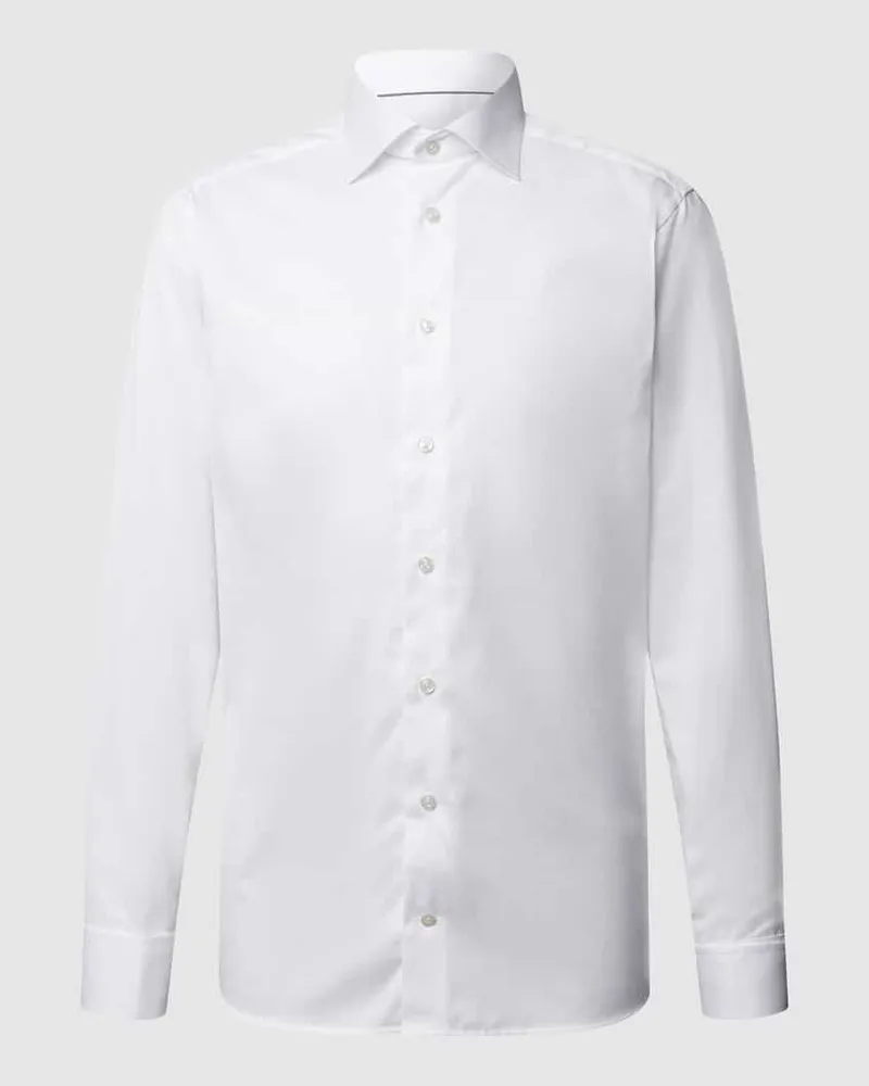 Eton Slim Fit Businesshemd aus Twill Weiss