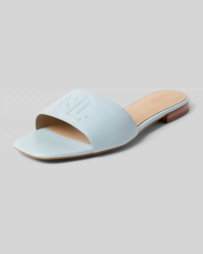 Ralph Lauren Pantoletten aus reinem Leder Modell 'EVERLEY SLD Hellblau