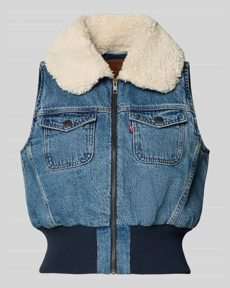 Levi's Regular Fit Weste aus reiner Baumwolle Modell 'TINY SHERPA VEST Jeansblau