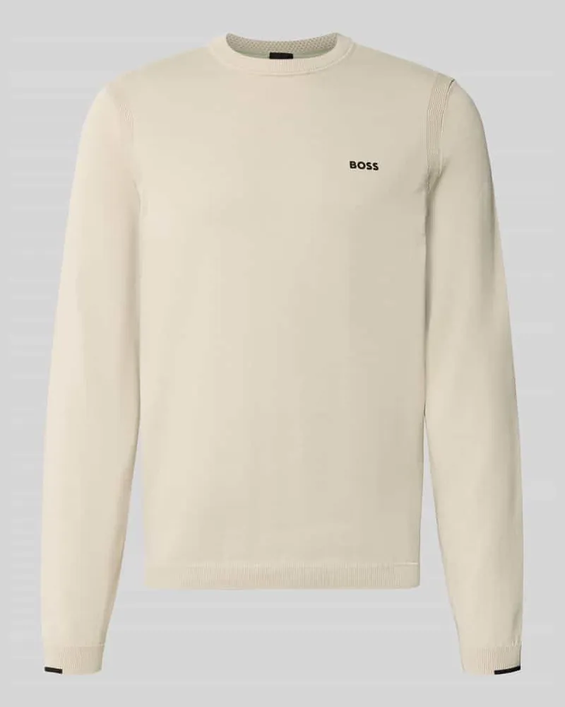 HUGO BOSS Regular Fit Pullover aus reiner Baumwolle Modell 'KN_Ever-X Offwhite