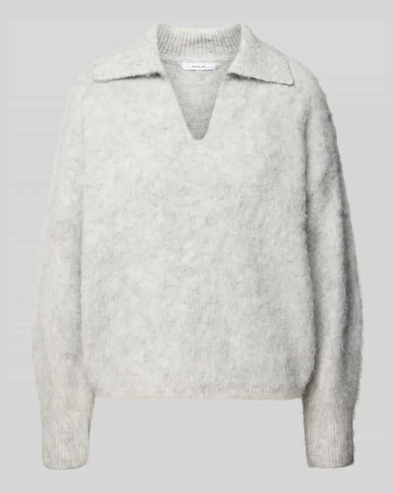 OPUS Strickpullover mit gerippten Abschlüssen Modell 'Pelsie Hellgrau