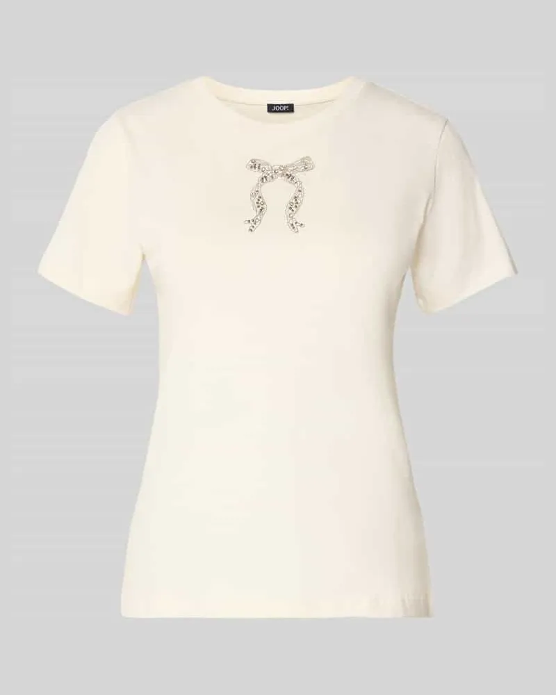 JOOP! T-Shirt mit Perlen und Rundhalsausschnitt Modell 'Tamme Offwhite