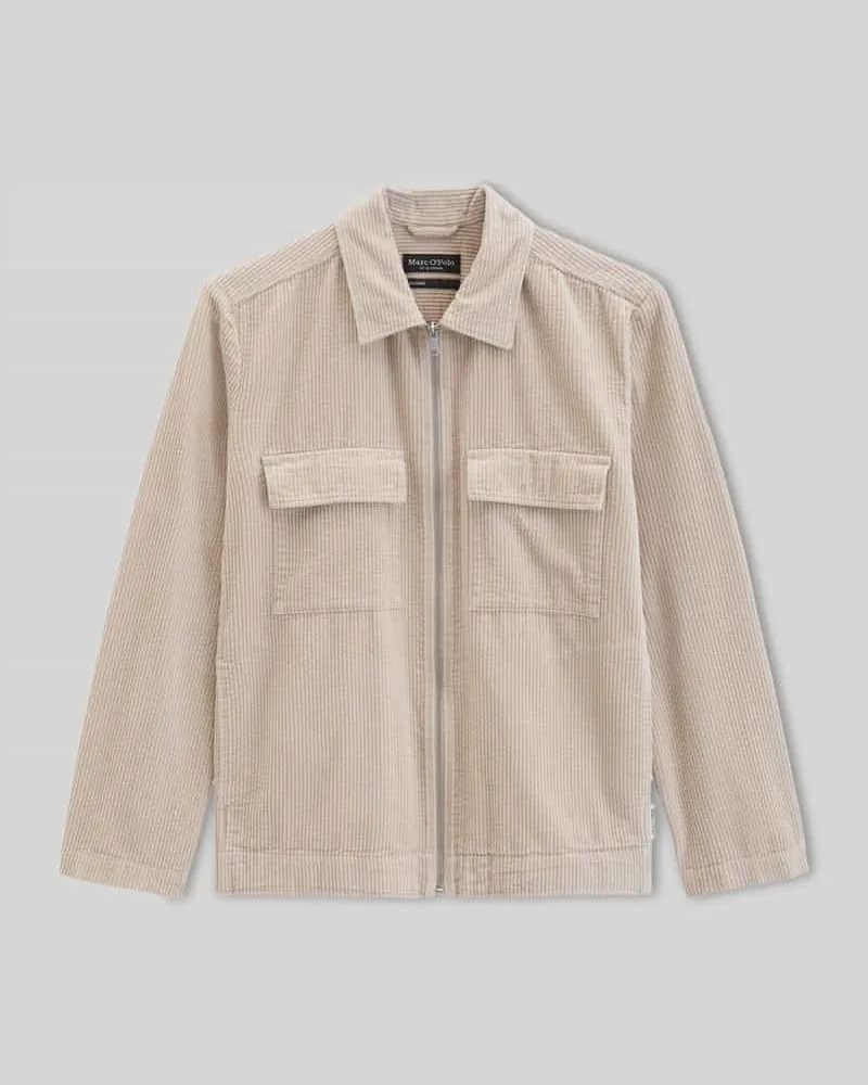 Marc O'Polo Regular Fit Hemdjacke aus reiner Baumwolle Beige