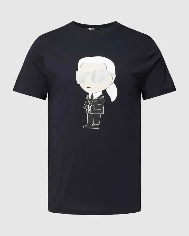 Karl Lagerfeld T-Shirt mit Motiv-Print Marine