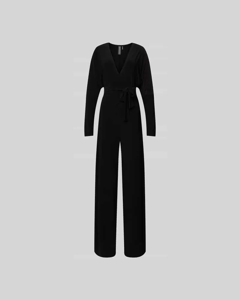 Norma Kamali Jumpsuit mit V-Ausschnitt Black
