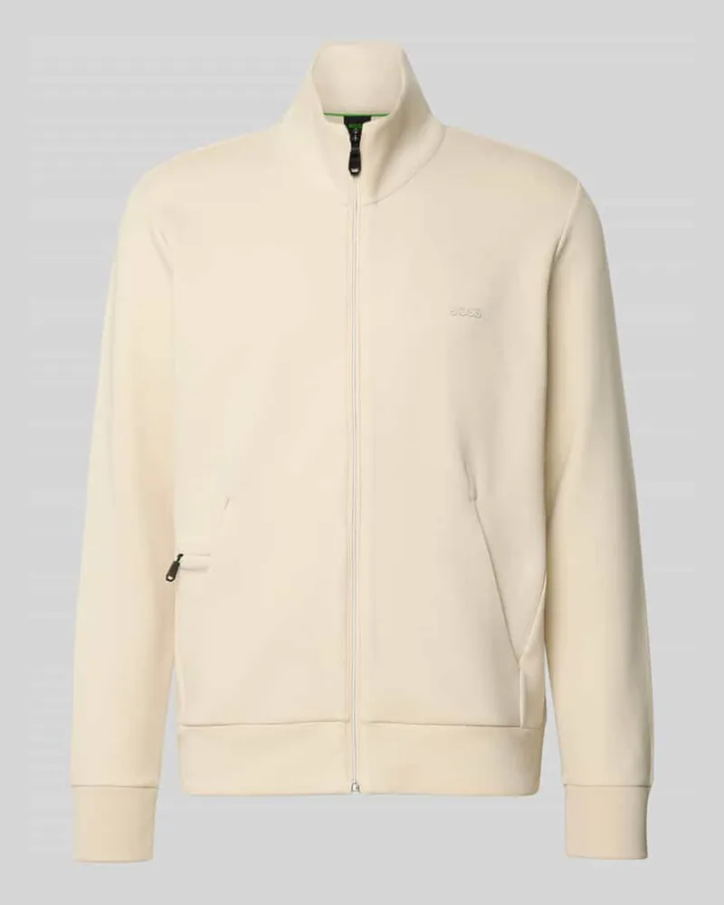 HUGO BOSS Regular Fit Sweatjacke aus Baumwoll-Mix Modell 'SKAZ Offwhite