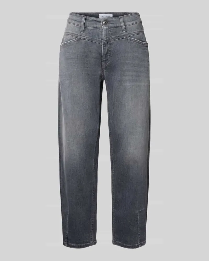 Cambio Straight Fit Jeans mit Ziernähten Modell 'Elin Hellgrau