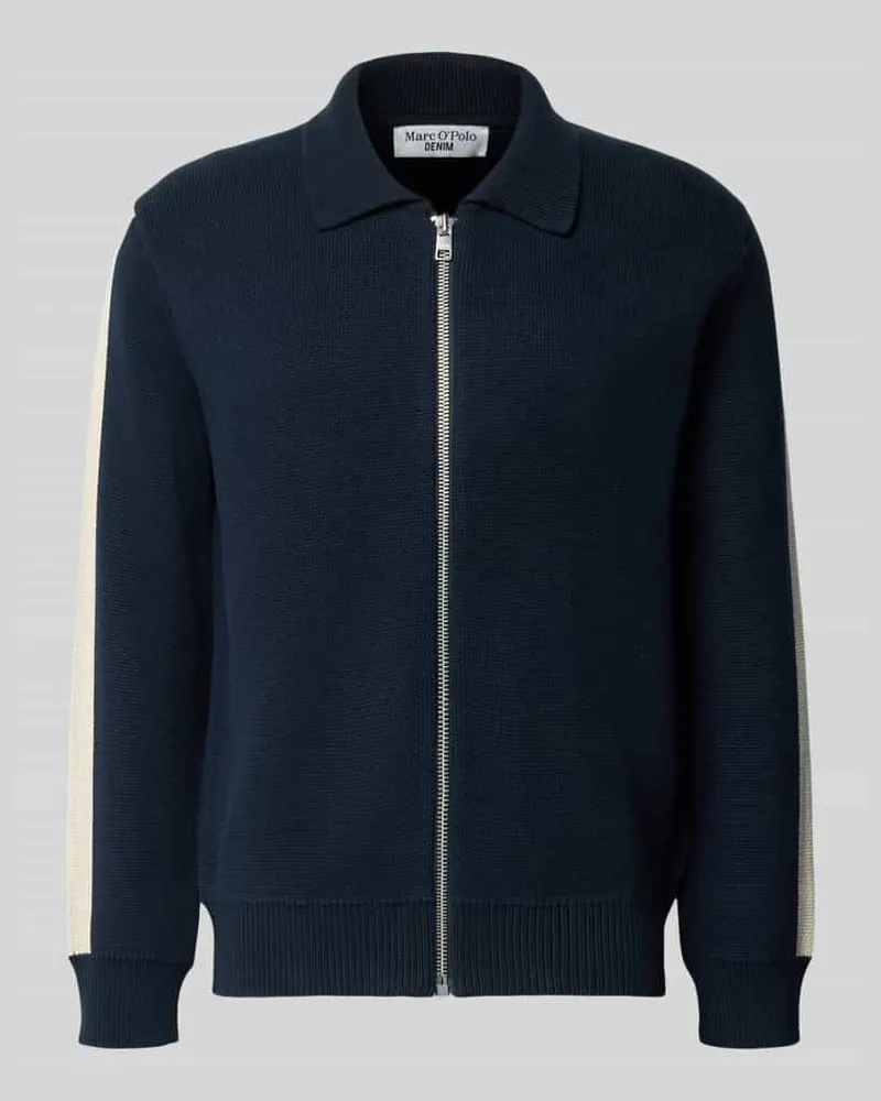 Marc O'Polo Regular Fit Strickjacke aus reiner Baumwolle Marine