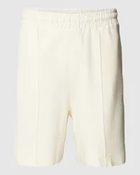 JOOP! Regular Fit Shorts mit fixierten Bügelfalten Modell 'Damiano Offwhite