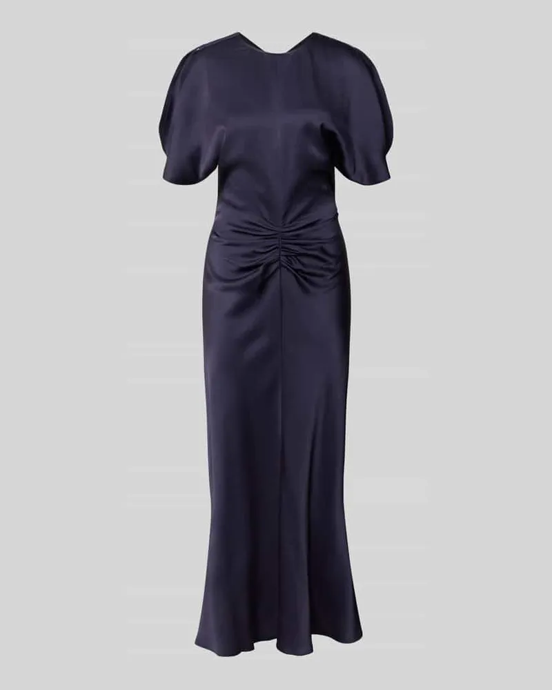 Victoria Beckham Midikleid mit Viskose-Anteil Dunkelblau