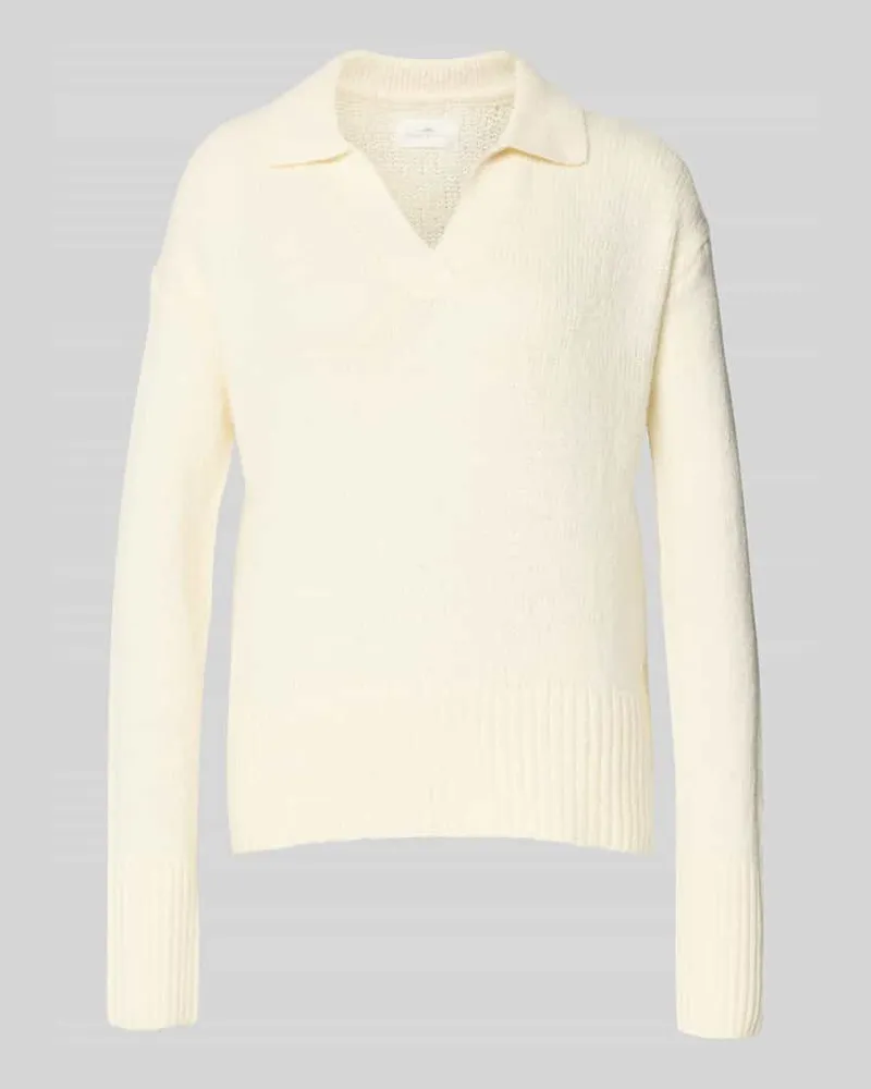 Fynch-Hatton Strickpullover mit V-Ausschnitt Ecru