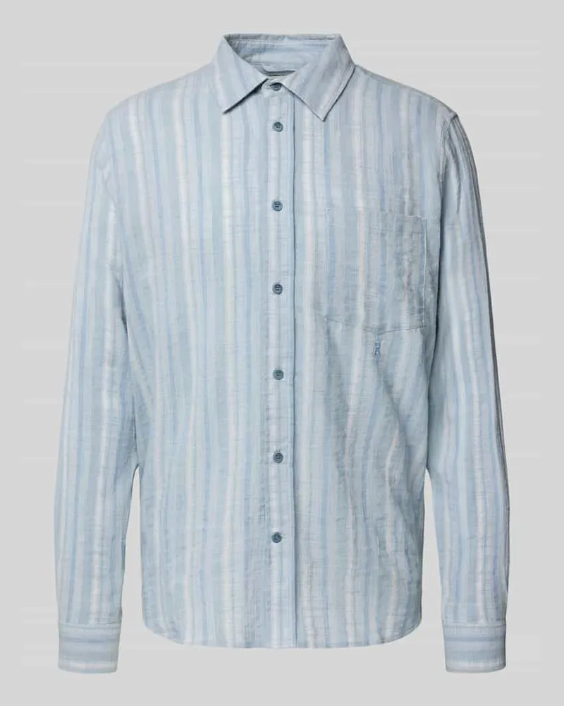 Armedangels Relaxed Fit Freizeithemd aus Baumwoll-Viskose-Mix Hellblau