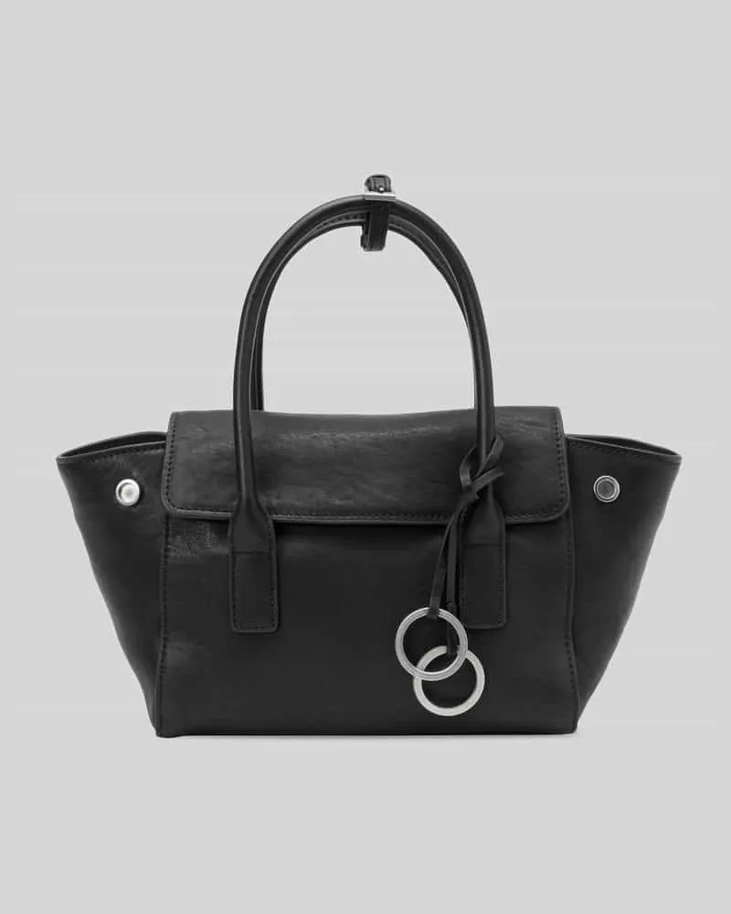 Marc O'Polo Shopper aus Rindsleder mit Reißverschlussfach Black