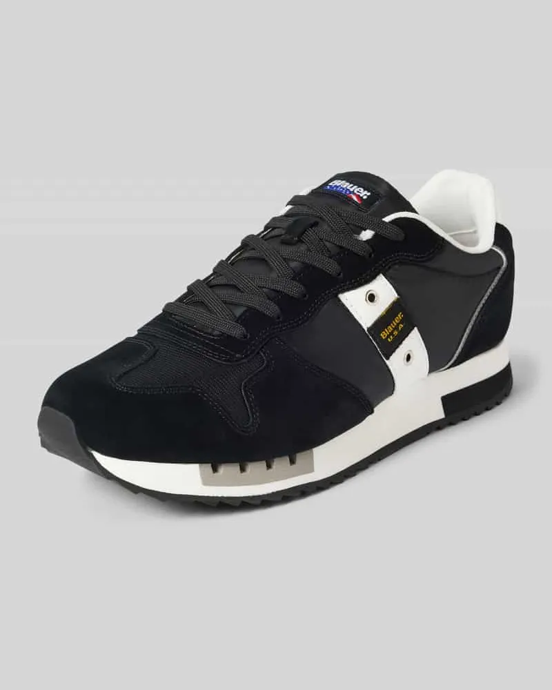 Blauer Sneaker mit Label-Badges Modell 'QUEENS Black