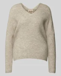 Mos Mosh Strickpullover mit V-Ausschnitt Modell 'THORA Beige