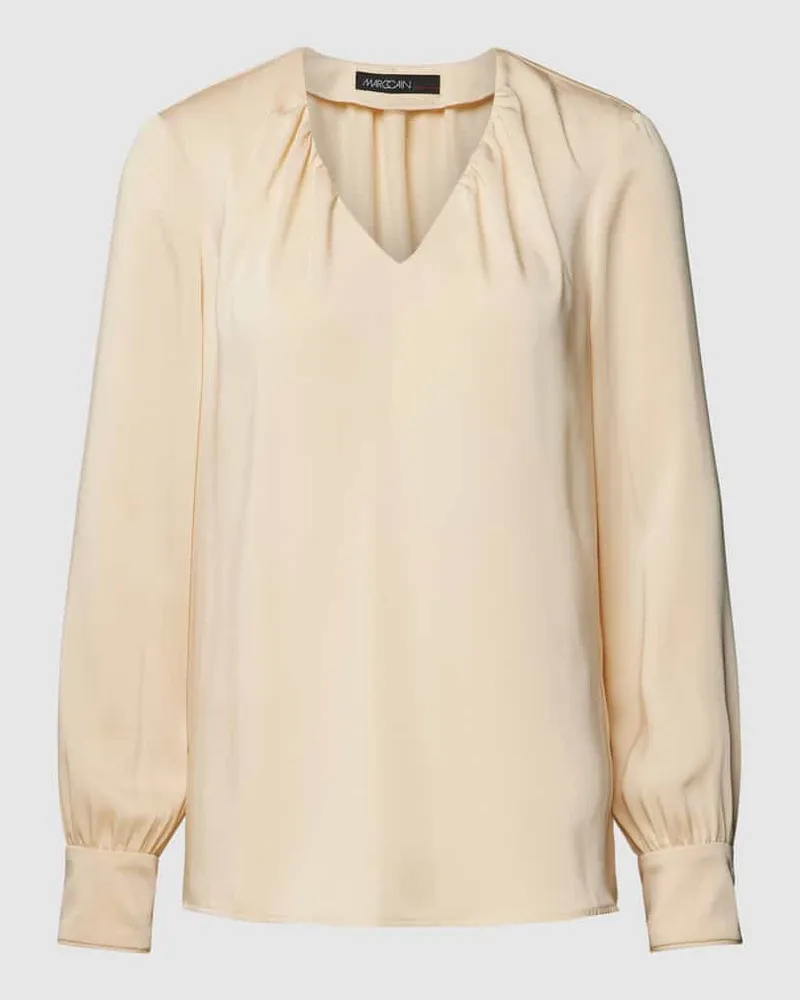 Marc Cain Bluse mit V-Ausschnitt Ecru