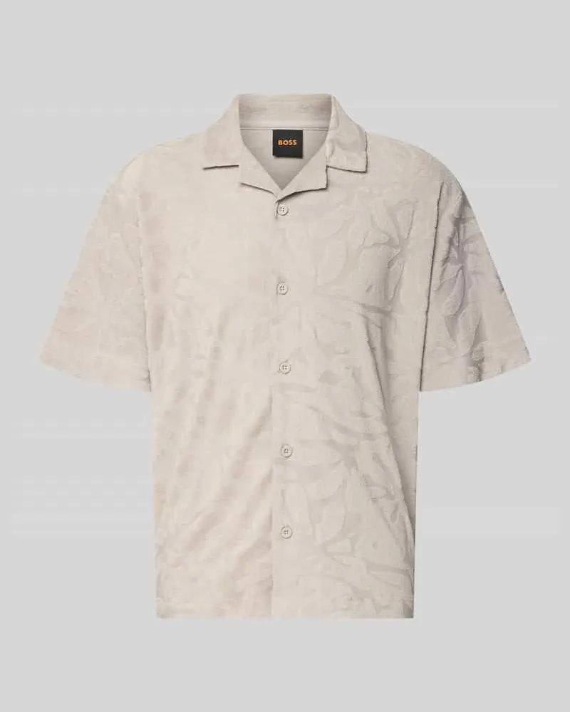 HUGO BOSS Regular Fit Freizeithemd aus Baumwoll-Mix Modell 'WE_FLOWER Sand