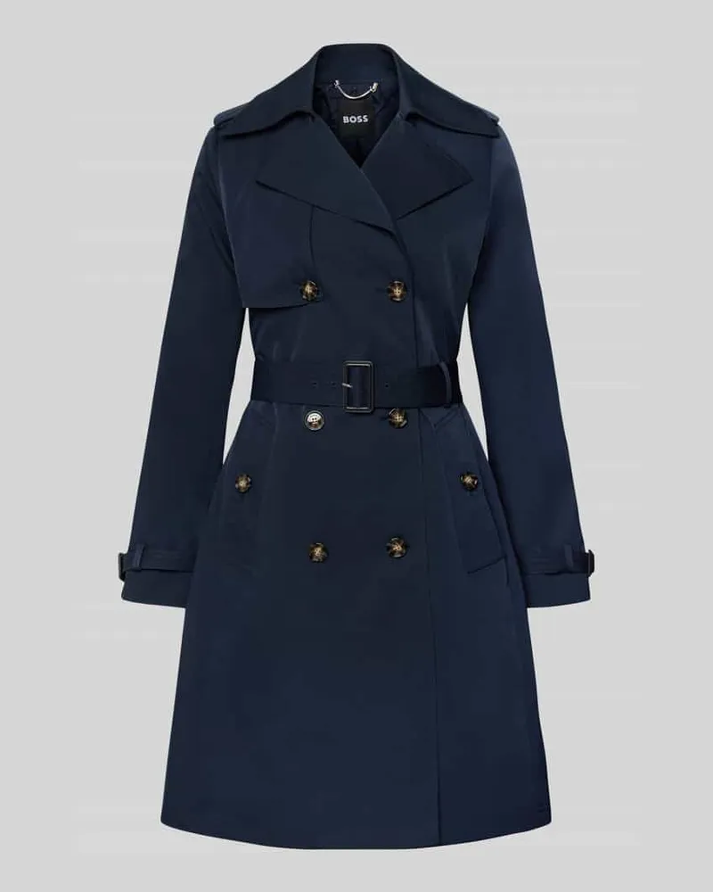 HUGO BOSS Regular Fit Trenchcoat mit doppelreihiger Kopfleiste Modell 'CONRY Marine
