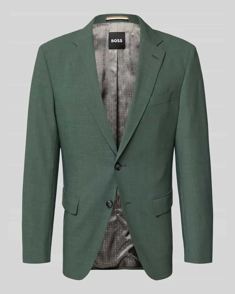 HUGO BOSS Slim Fit Sakko aus Schurwoll-Mix Modell 'HUTSON Dunkelgruen