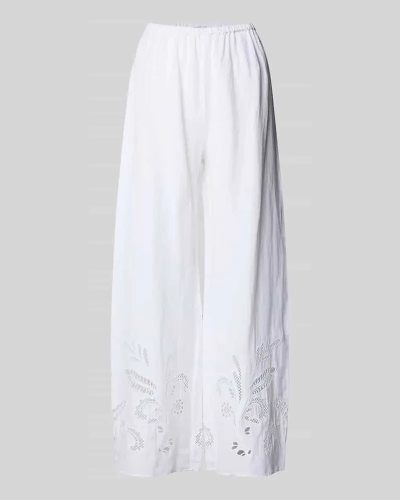 Tommy Hilfiger Loose Fit Weite Hose aus Leinen-Viskose-Mix Weiss