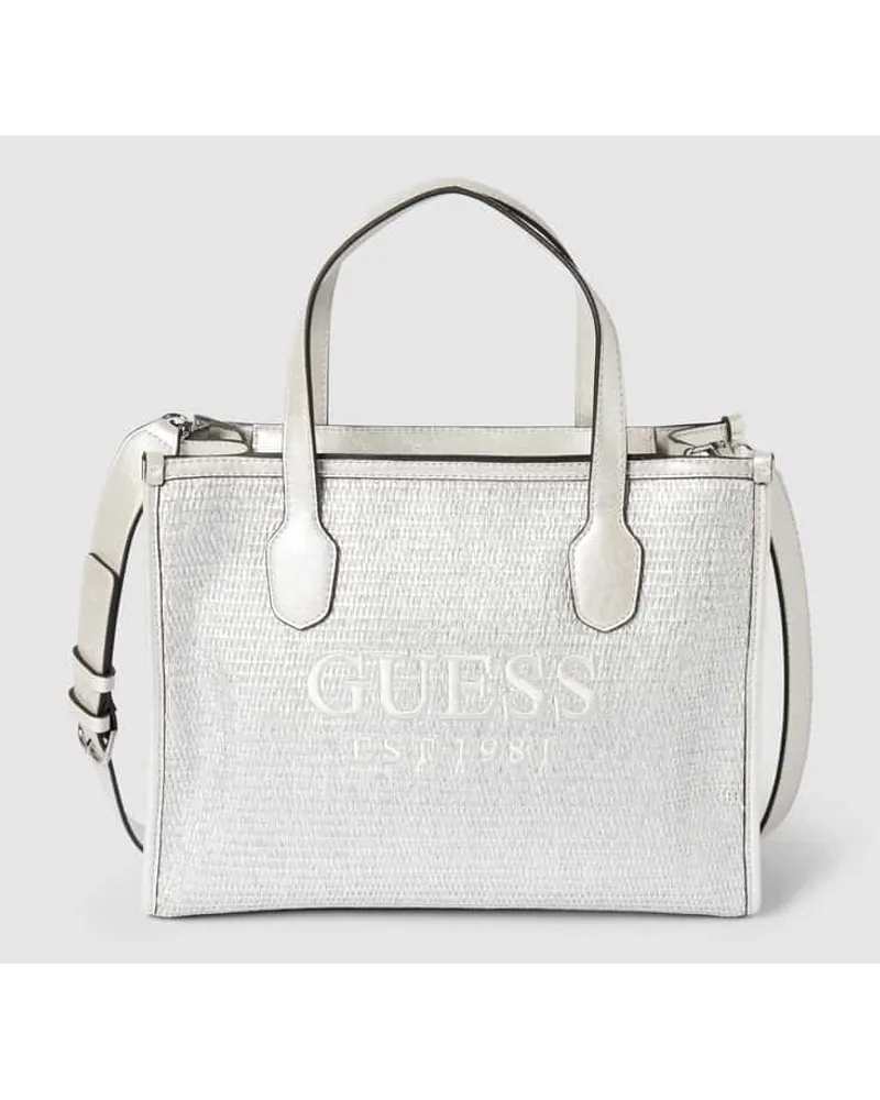 Guess Tote Bag aus Papier-Mix Modell 'SILVANA Silber