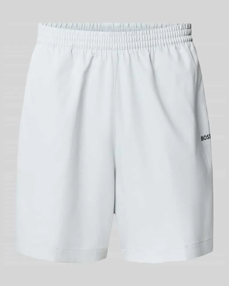 HUGO BOSS Regular Fit Shorts aus atmungsaktivem Material Hellgrau